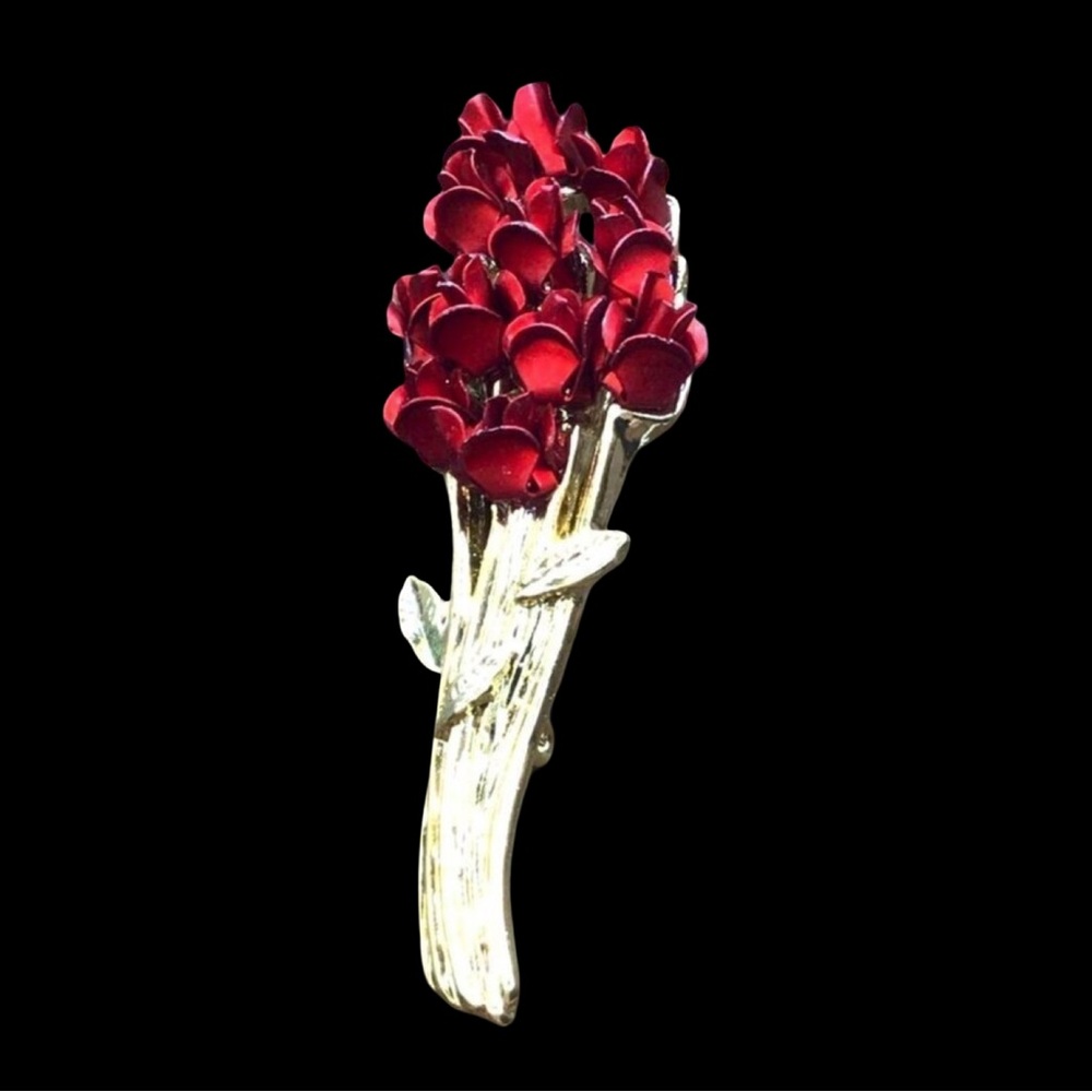DM David Monn Brooch Bouquet of Roses Vintage 1997